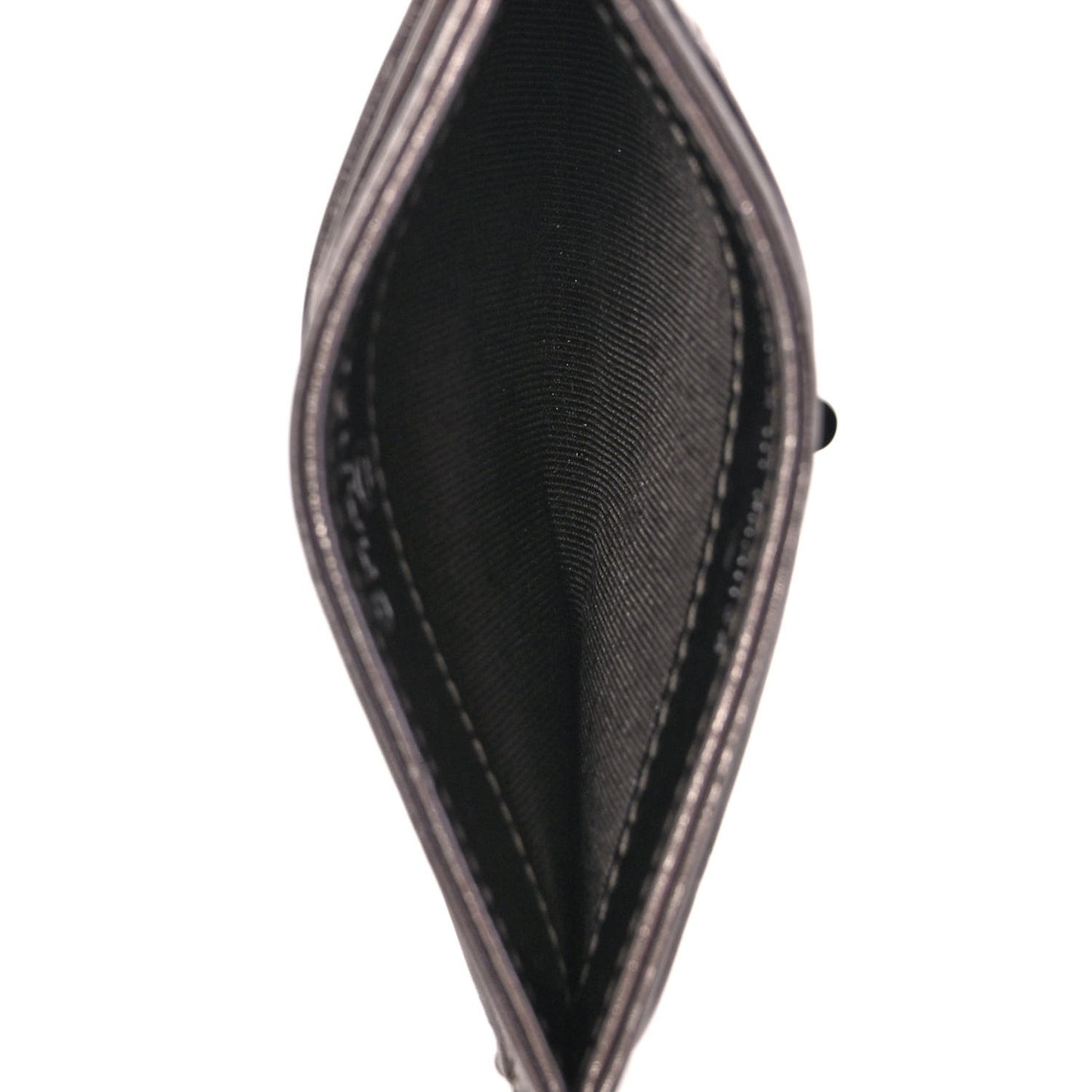 Metallic Aged Calfskin Quilted Reissue Card Holder Silver