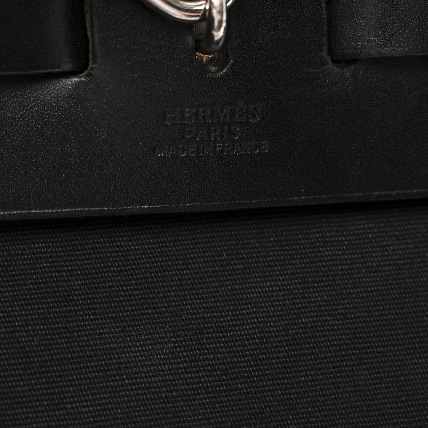 Hermes Military Toile Vache Hunter Herbag Messenger 39 Black 6 of 15