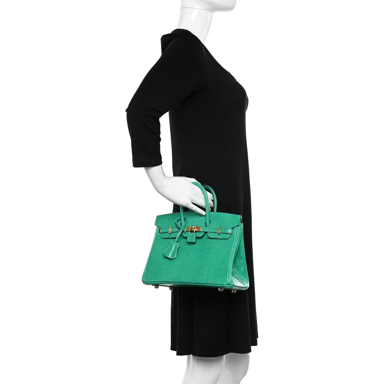 Hermes Lizard Birkin 25 Menthe 3 of 12