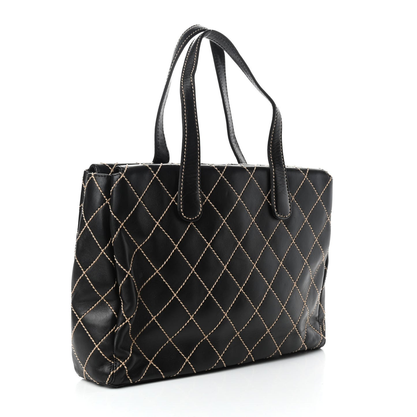 Calfskin Wild Stitch Tote Black