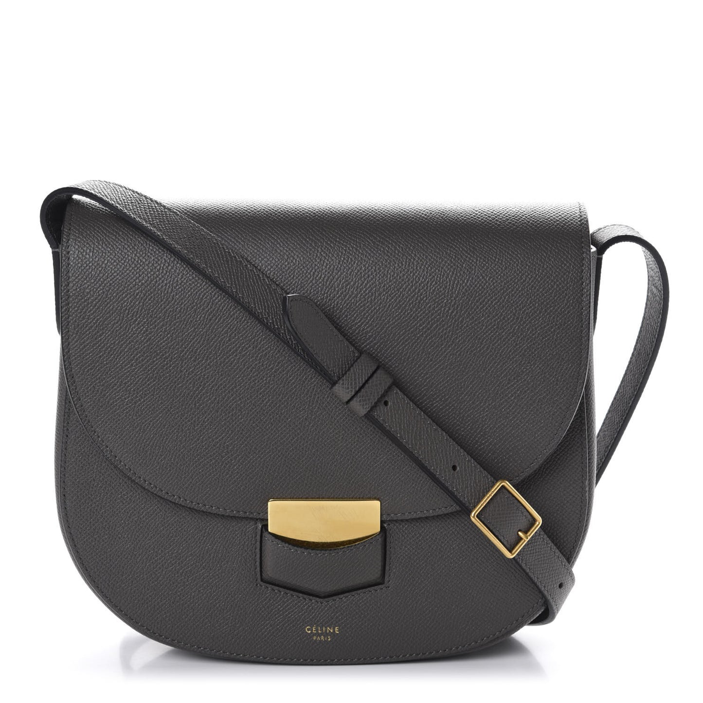 Grained Calfskin Medium Trotteur Grey