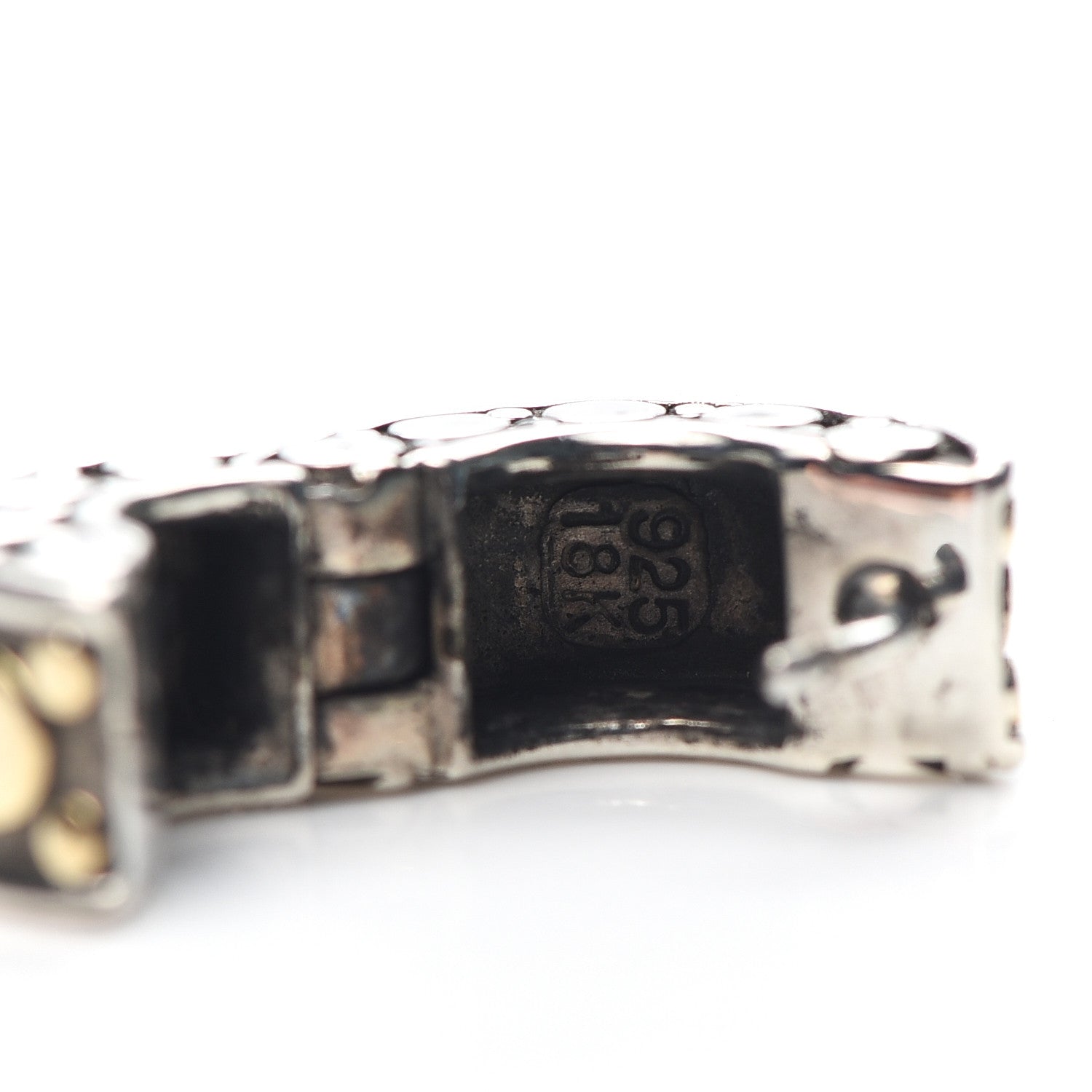John Hardy Sterling Silver 18K Yellow Gold Dot Huggie Hoop Earrings 4 of 5