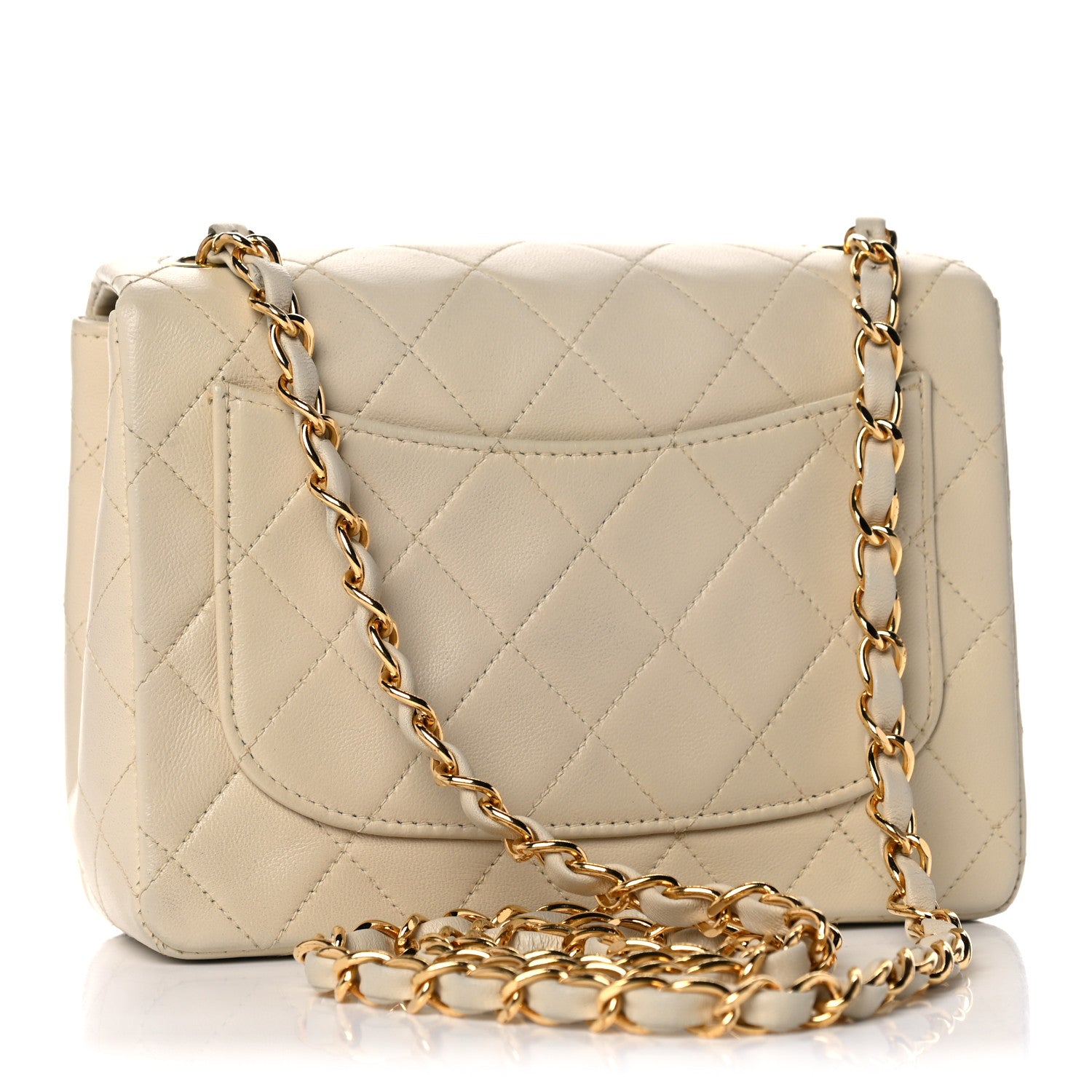 Chanel Lambskin Quilted Mini Square Flap Beige 3 of 10