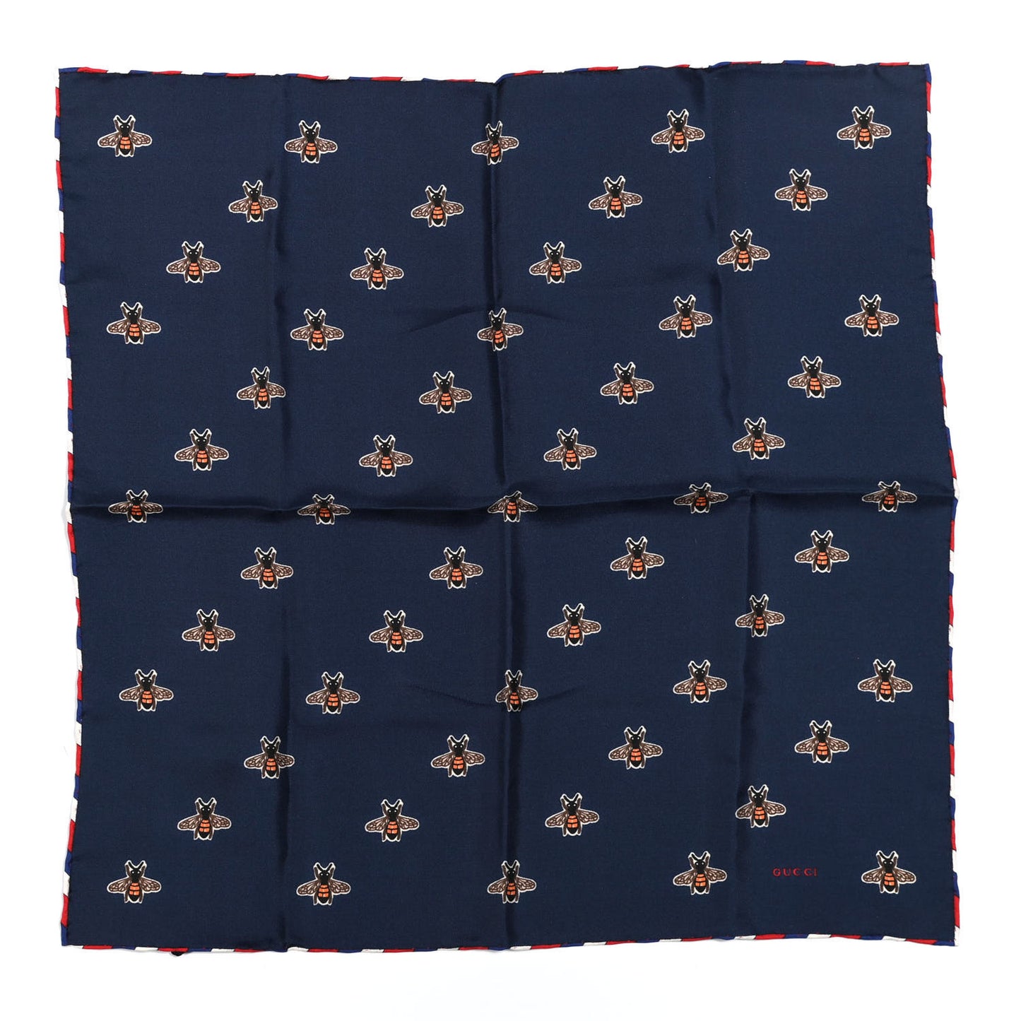 Silk Bees Pocket Square Blue