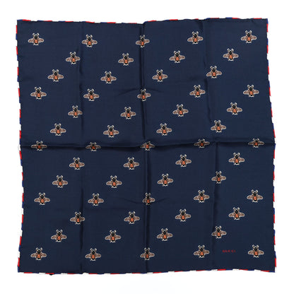 Gucci Silk Bees Pocket Square Blue 1 of 4