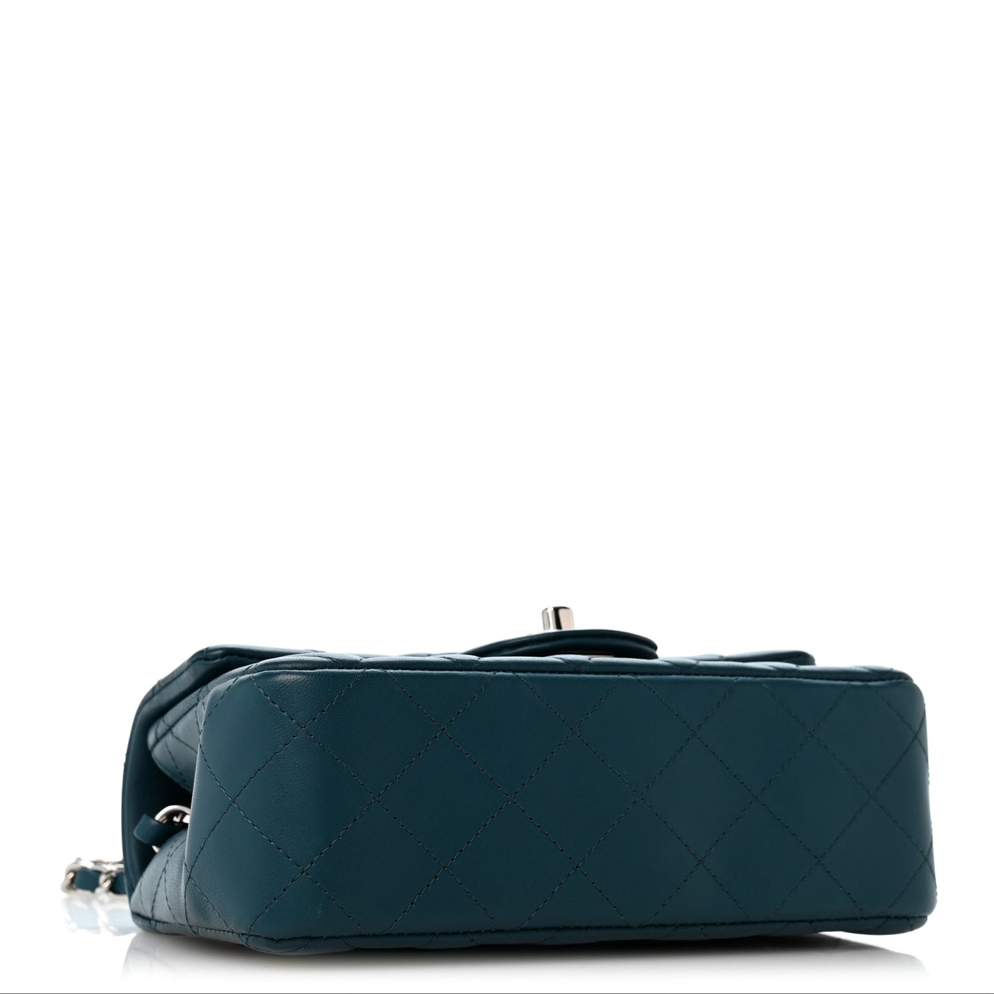 Lambskin Quilted Mini Rectangular Flap Dark Blue