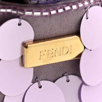 Fendi Satin Sequin Paillettes Shiny Nappa Mini Baguette 1997 Lilla 17 of 18