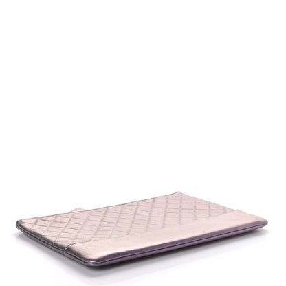 Chanel Iridescent Lambskin Quilted Large Gabrielle Cosmetic Case Light Purple 3 of 8