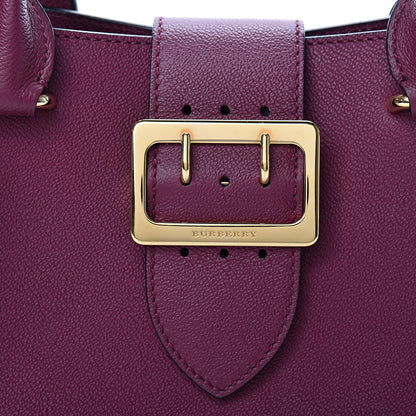 Burberry Soft Grain Calfskin Small Buckle Tote Dark Plum 7 of 10