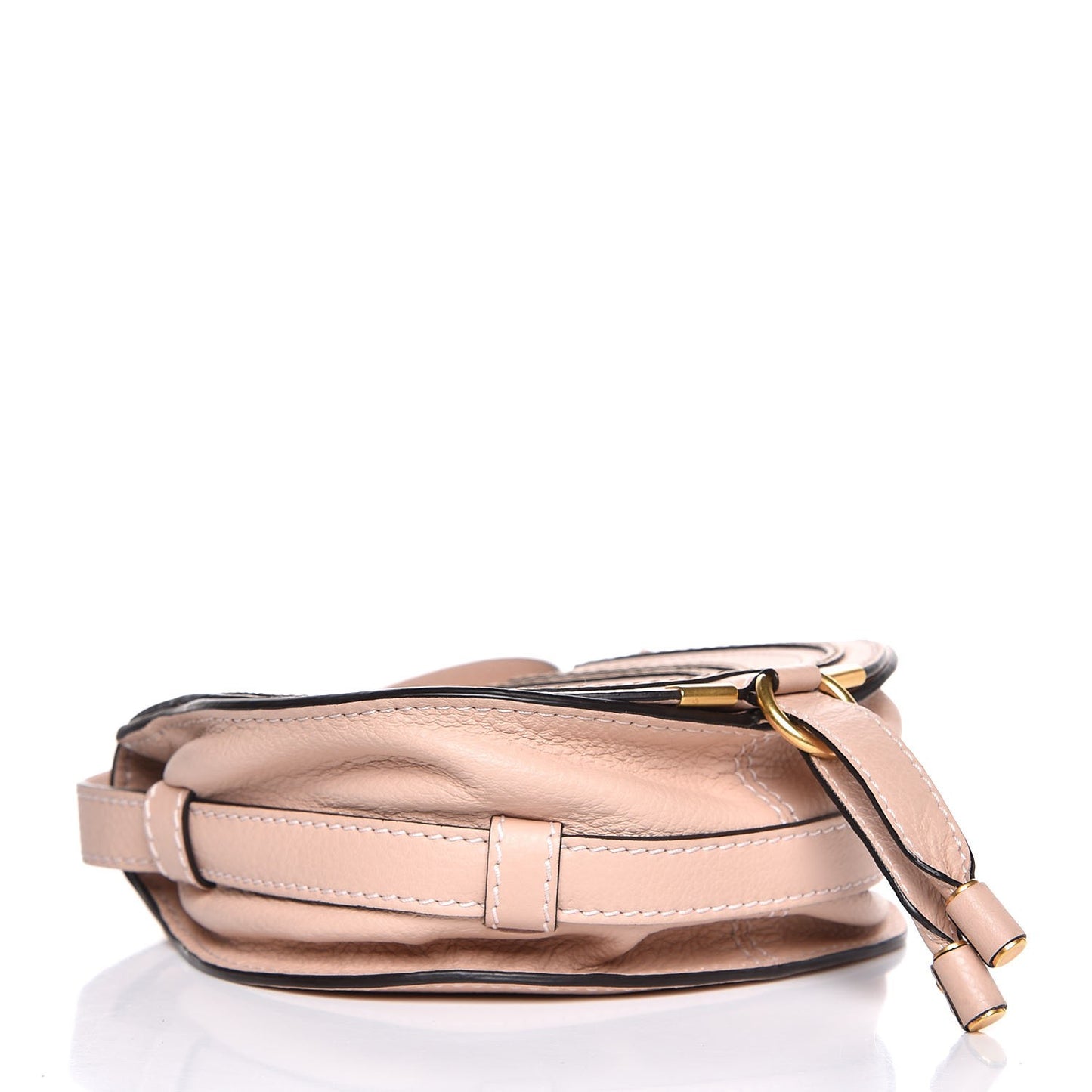 Calfskin Mini Marcie Round Crossbody Bag Blush Nude