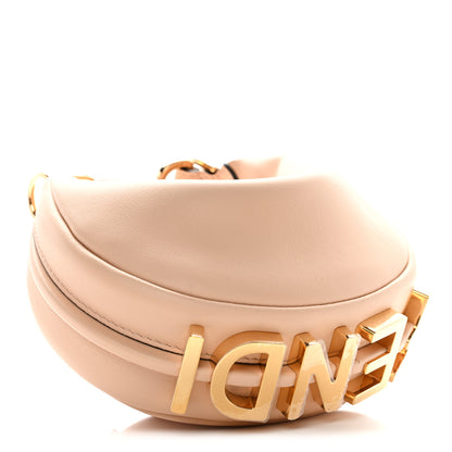 Fendi Vitello Grace Matte Nano Fendigraphy Hobo Charm Light Rose 4 of 10