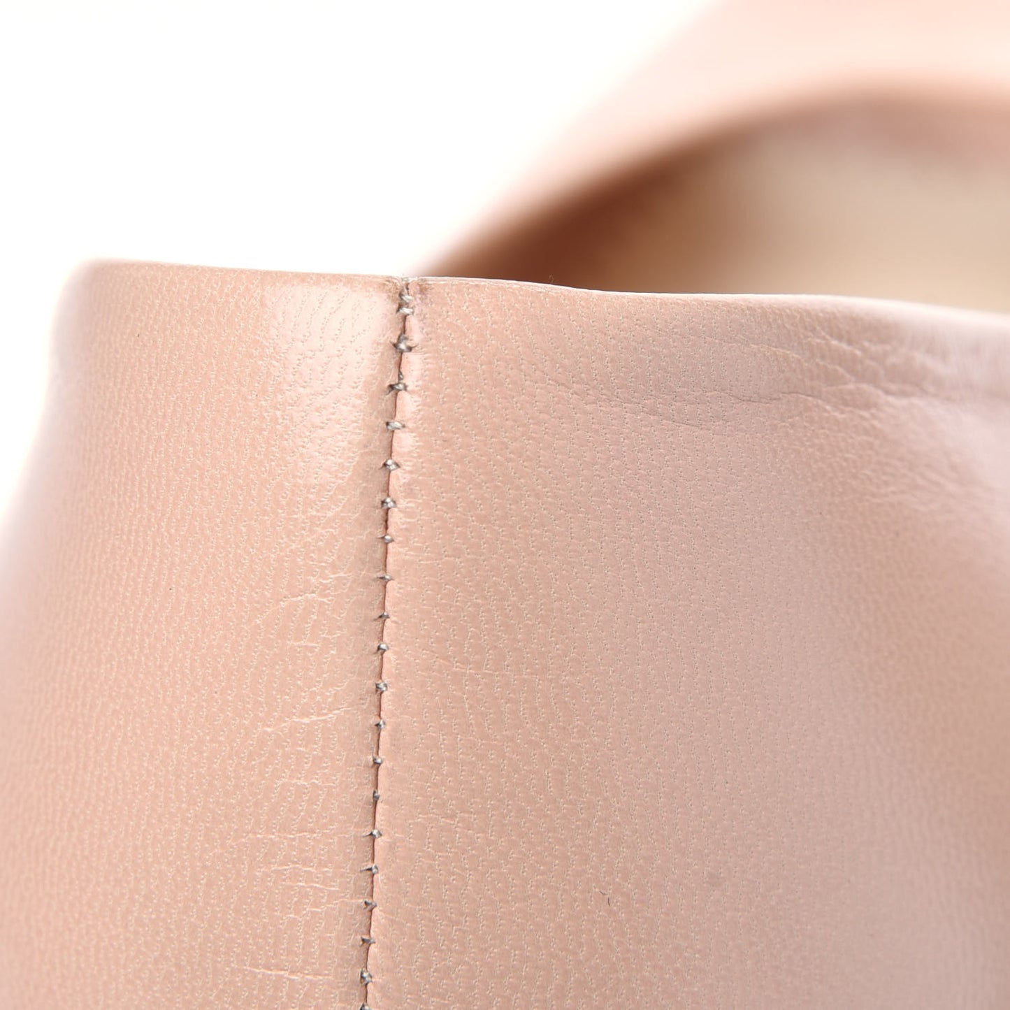 Lambskin Pearl Peep Toe Pumps 41 Light Beige