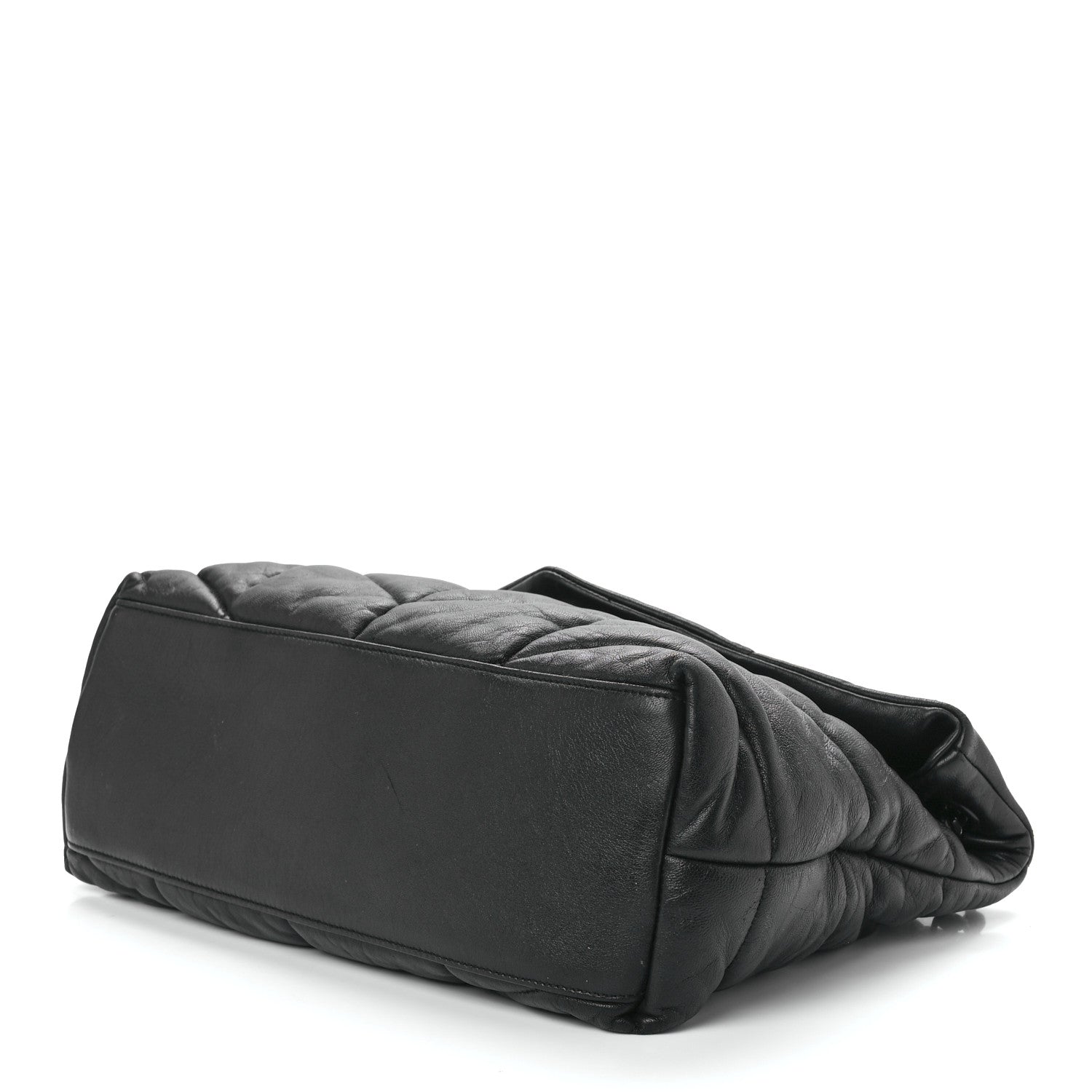 Saint Laurent Lambskin Quilted Monogram Monochrome Medium Loulou Puffer Chain Satchel Black 10 of 12