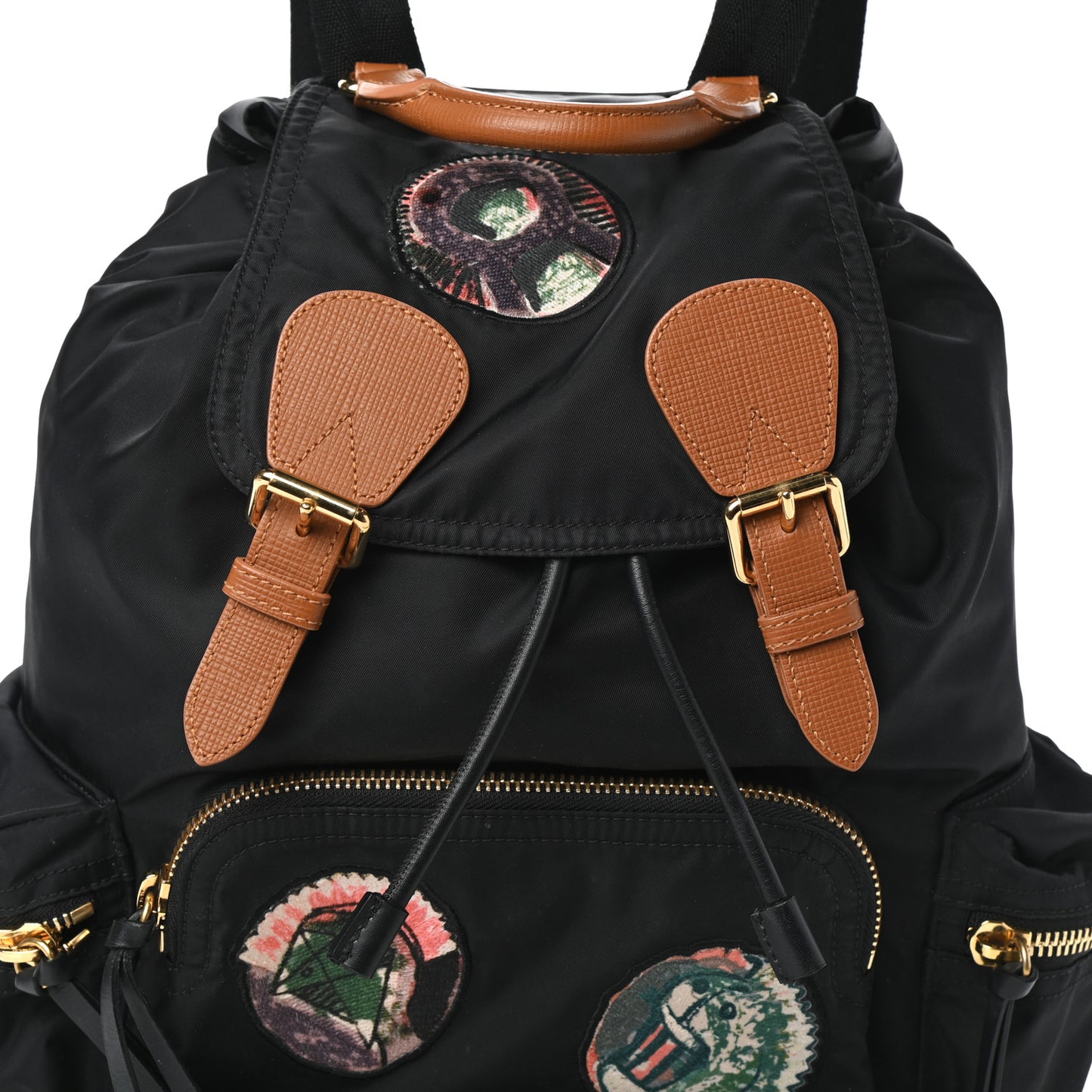 Nylon Patches Medium Rucksack Black