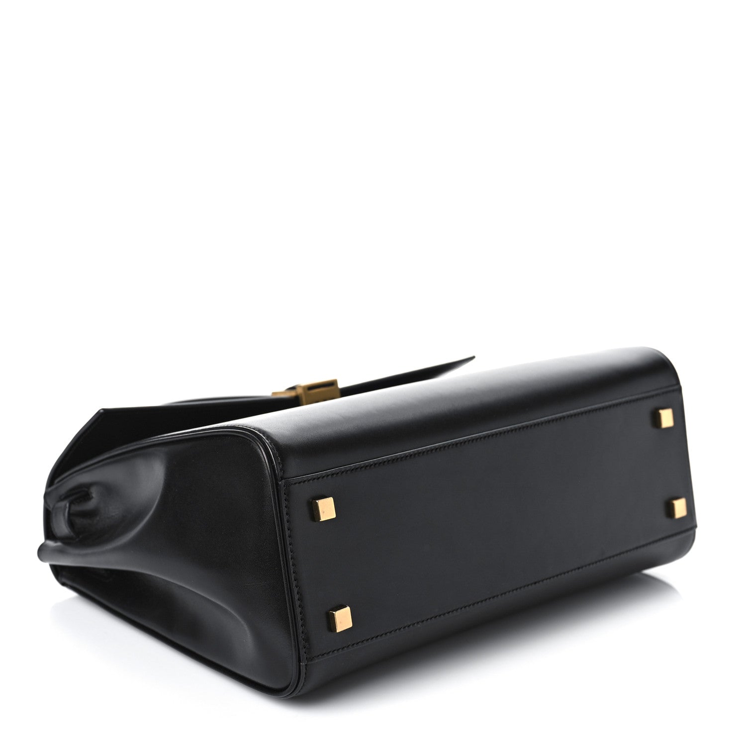 Saint Laurent Shiny Calfskin Le Fermoir Top Handle Bag Small Black 4 of 8