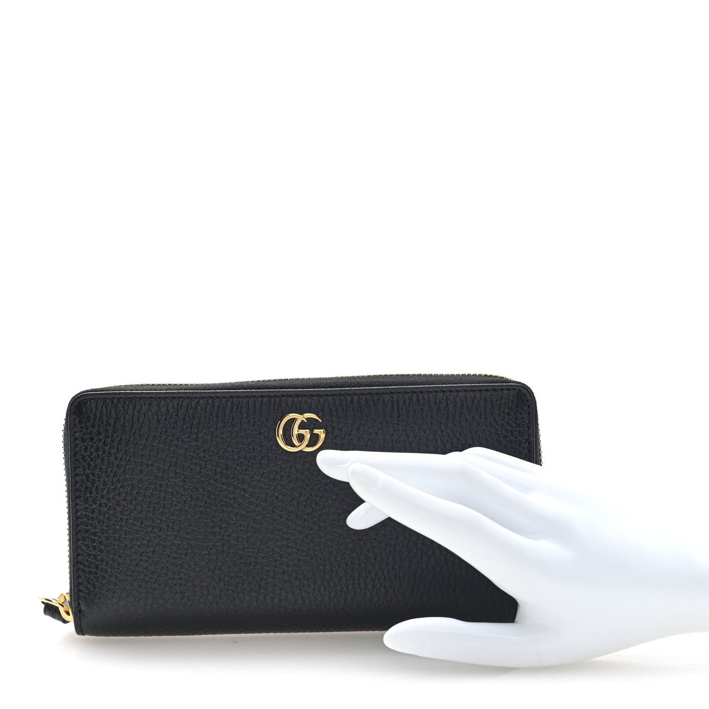 Dollar Calfskin GG Marmont Zip Around Wallet Black