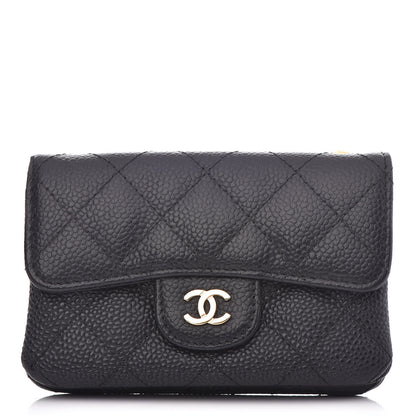 Chanel Caviar Quilted Zip Card Holder Black 1 of 12
