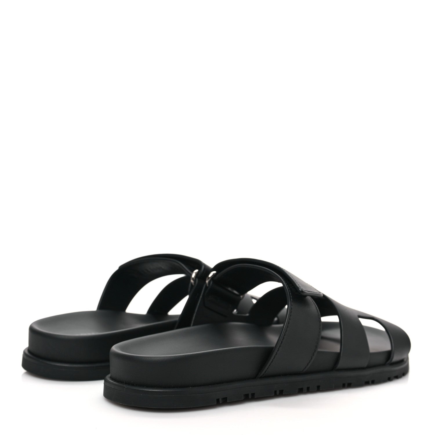 Hermes Calfskin Womens Chypre Sandals 37 Black 4 of 8