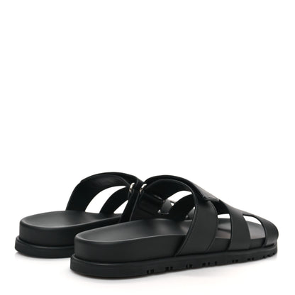 Hermes Calfskin Womens Chypre Sandals 37 Black 4 of 8