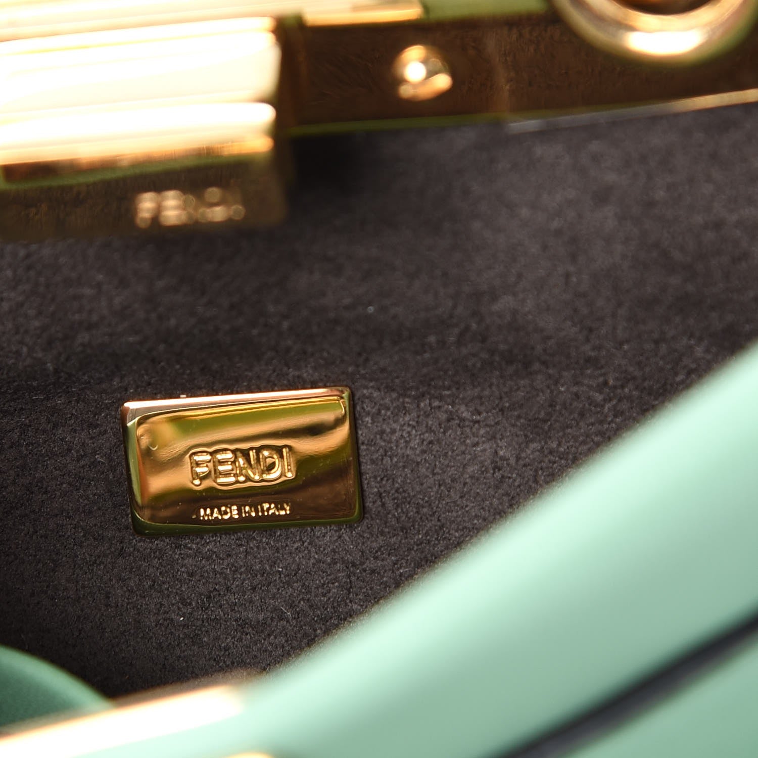 Fendi Shiny Nappa Micro Peekaboo Iconic Satchel Verde Acqua 10 of 11