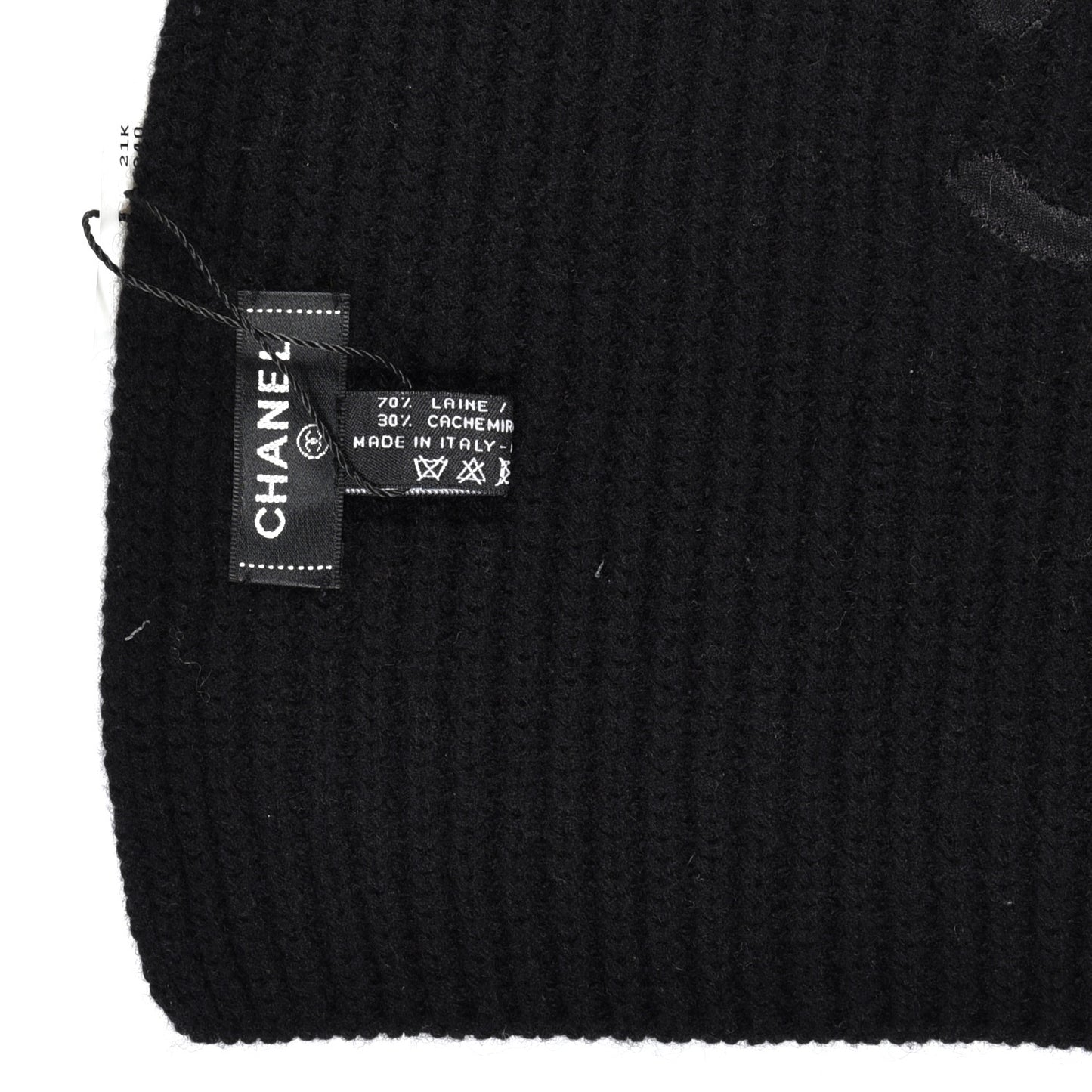 Wool Cashmere CC Scarf Black White