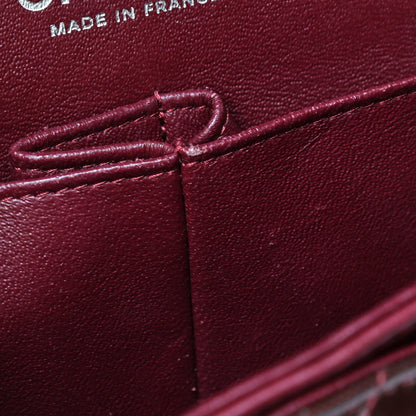 Chanel Striated Patent Quilted Medium Double Flap Burgundy 13 of 14