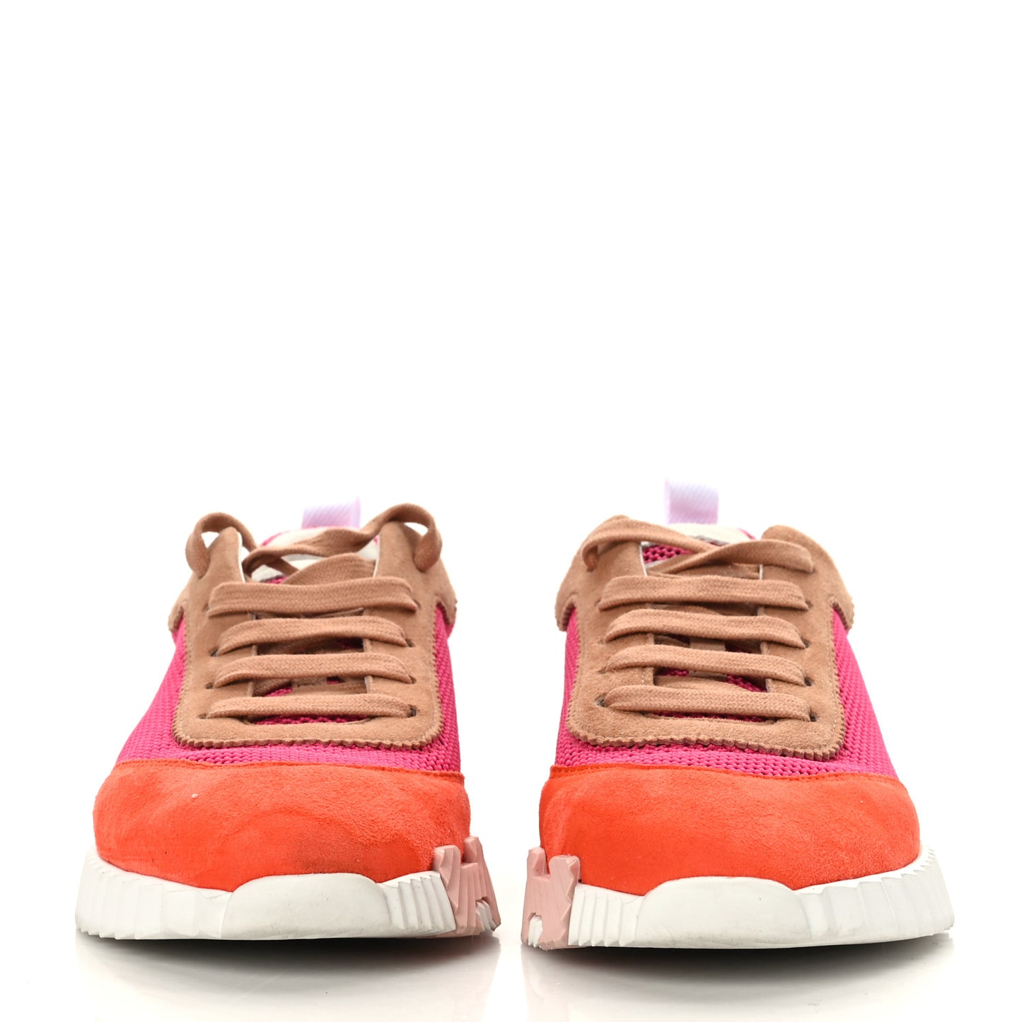 Air Mesh Suede Goatskin Bouncing Sneakers 38.5 Rose Multicolor
