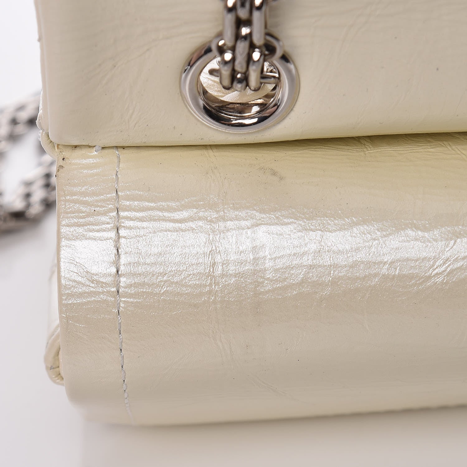 Chanel Metallic Aged Calfskin Quilted 2.55 Reissue 226 Flap White 12 of 13