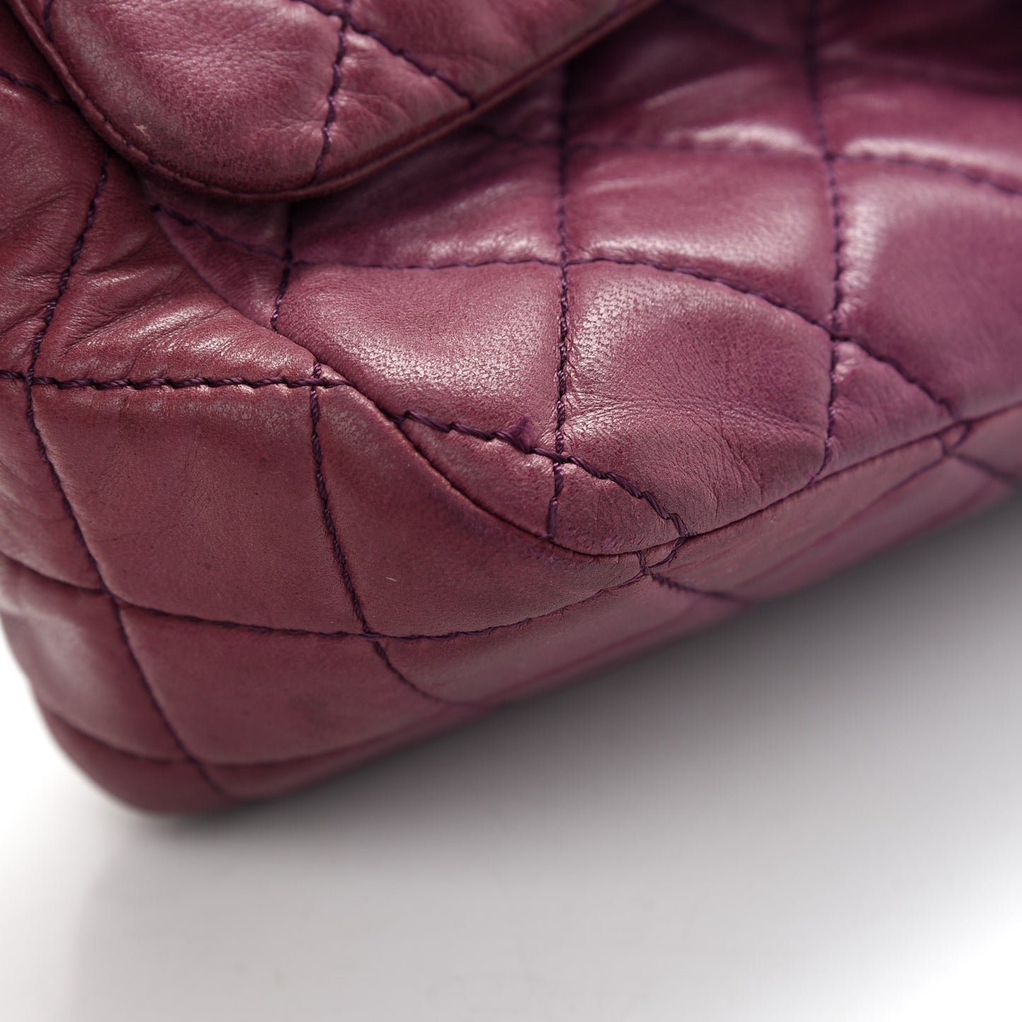 Lambskin Quilted Jumbo Single Flap Purple