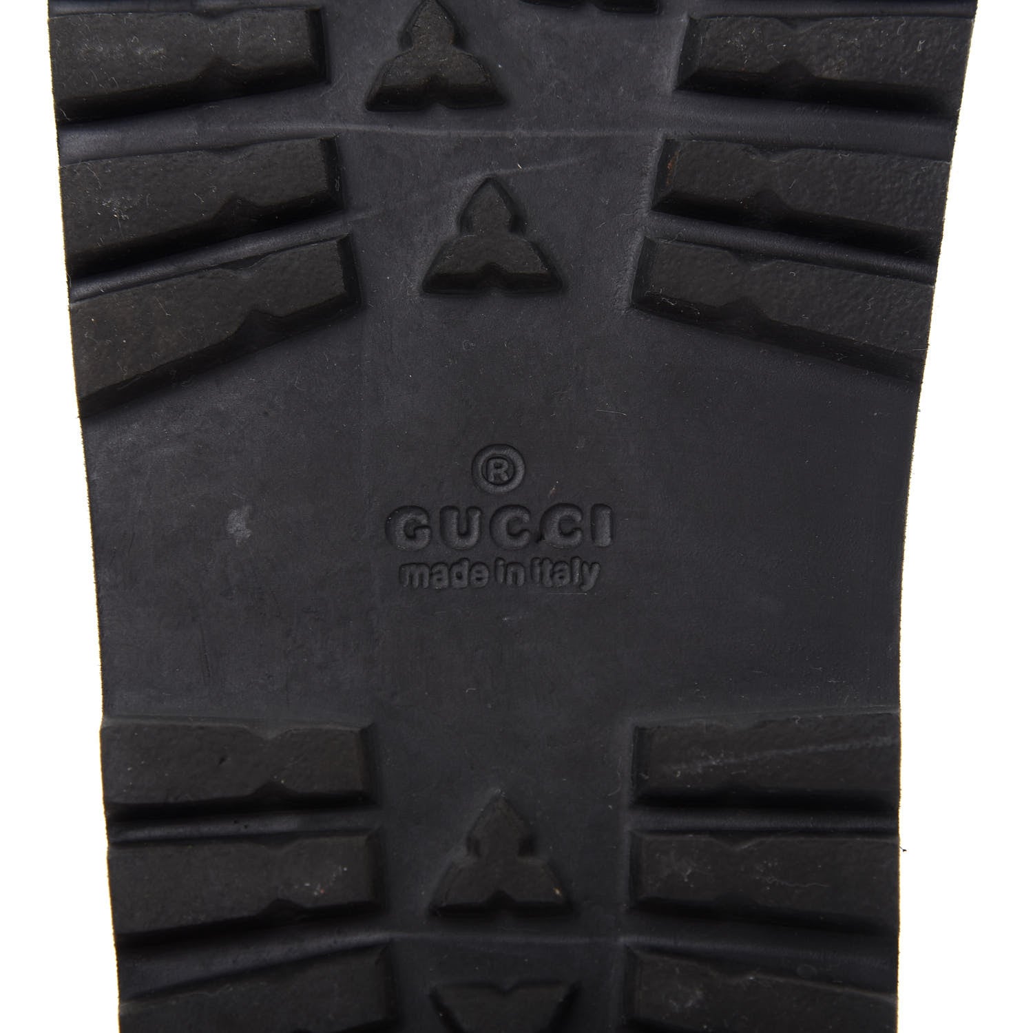 Gucci Rubber Web Mens Lug Sole Slide Sandals 5 Black Green Red 8 of 10