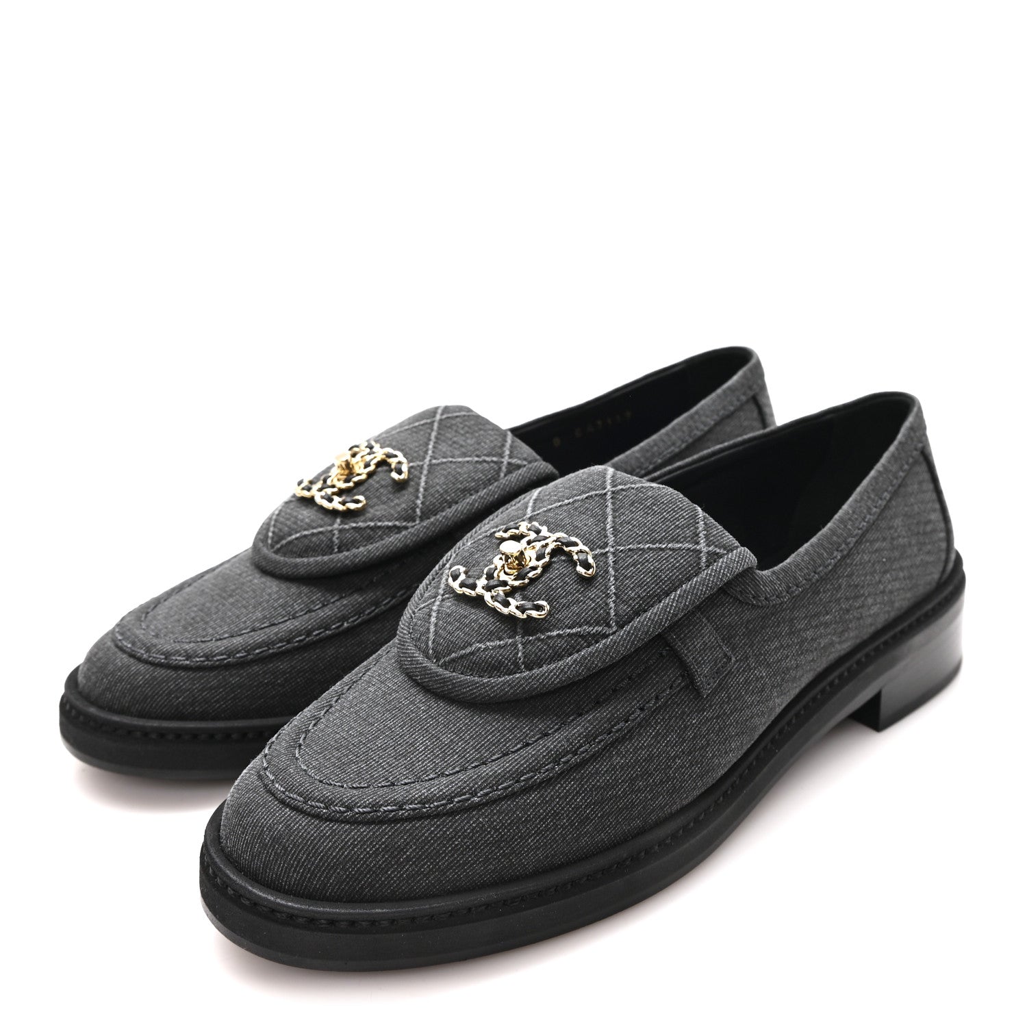 Chanel Cotton CC Turnlock Moccasins 37 Black 4 of 10
