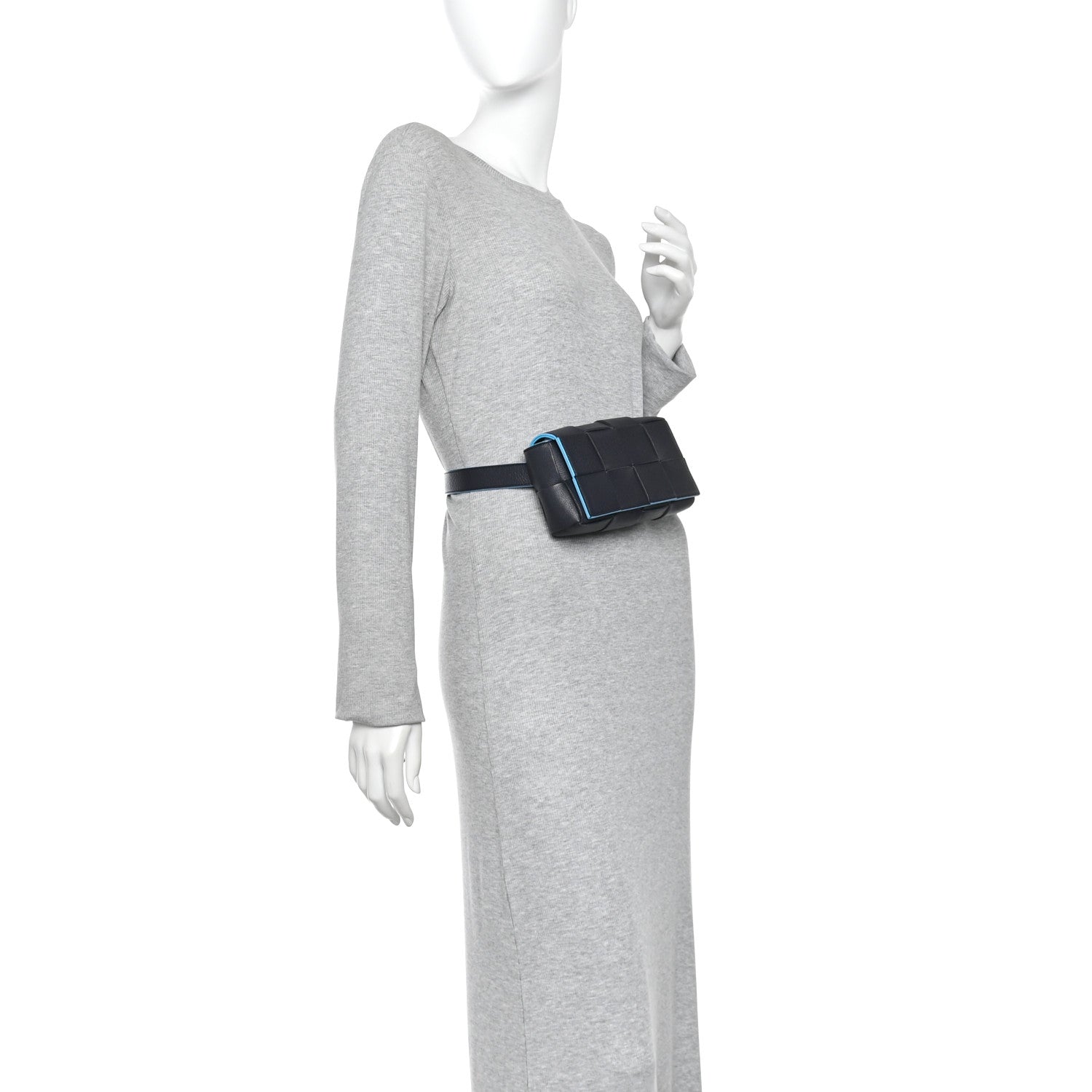 Bottega Veneta Grained Calfskin Intrecciato Cassette Belt Bag Deep Blue Pool 2 of 10
