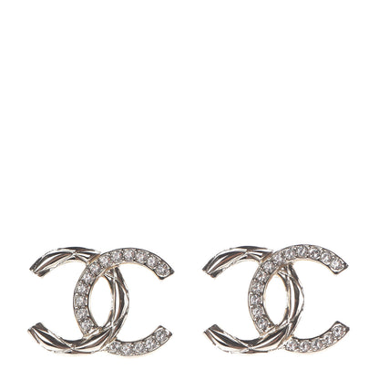 Chanel Crystal Large CC Earrings Gold 1 of 6