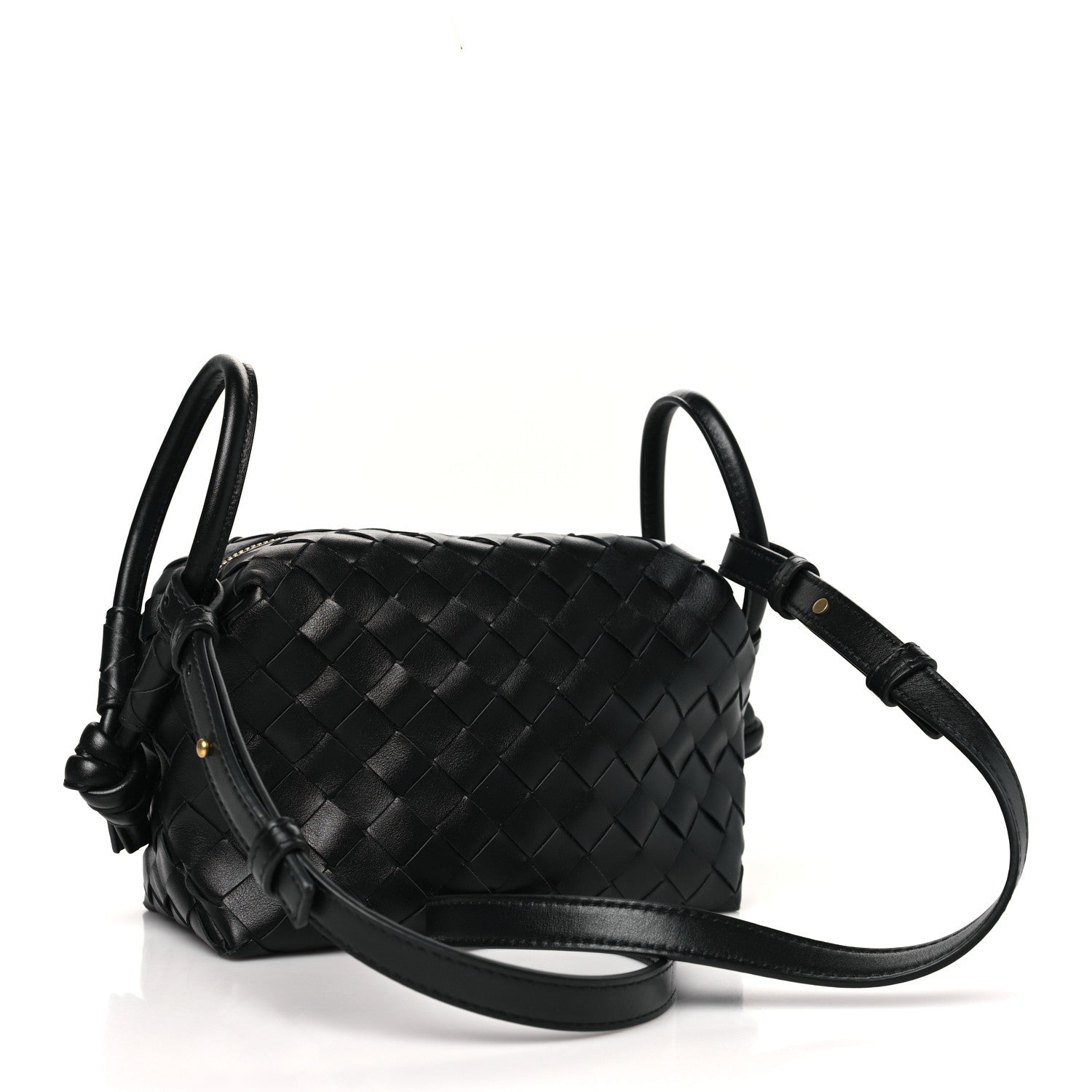 Bottega Veneta Nappa Intrecciato Loop Top Handle Camera Bag Black 3 of 10