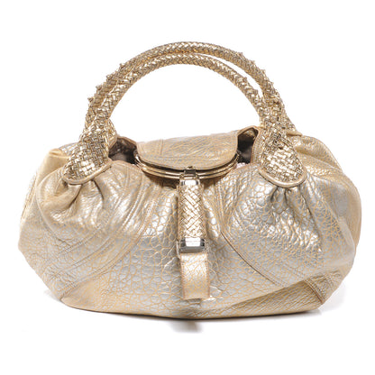 Fendi Nappa Nuvolata Bimetal Spy Oro Argento 1 of 9
