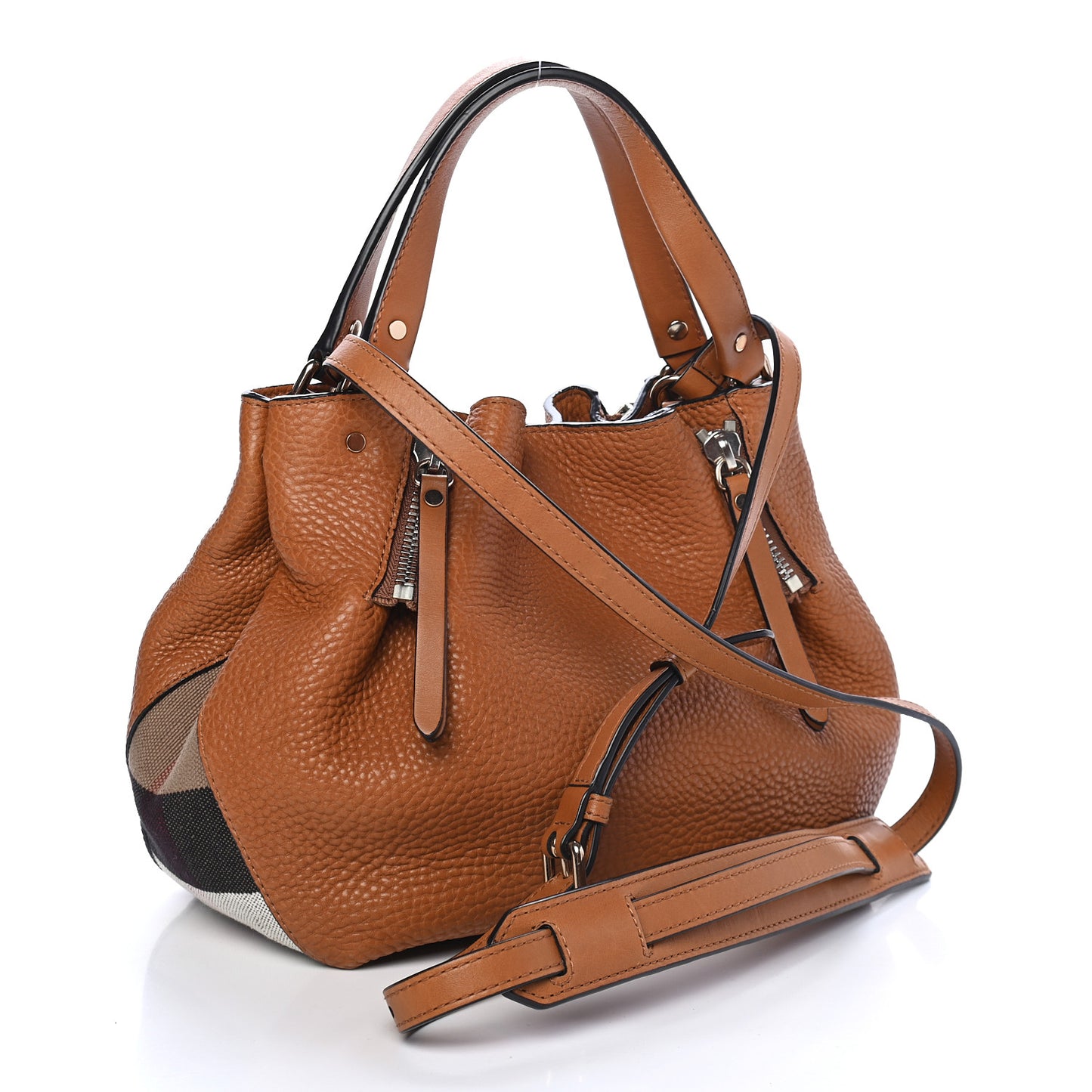 Grainy Calfskin House Check Small Maidstone Saddle Brown