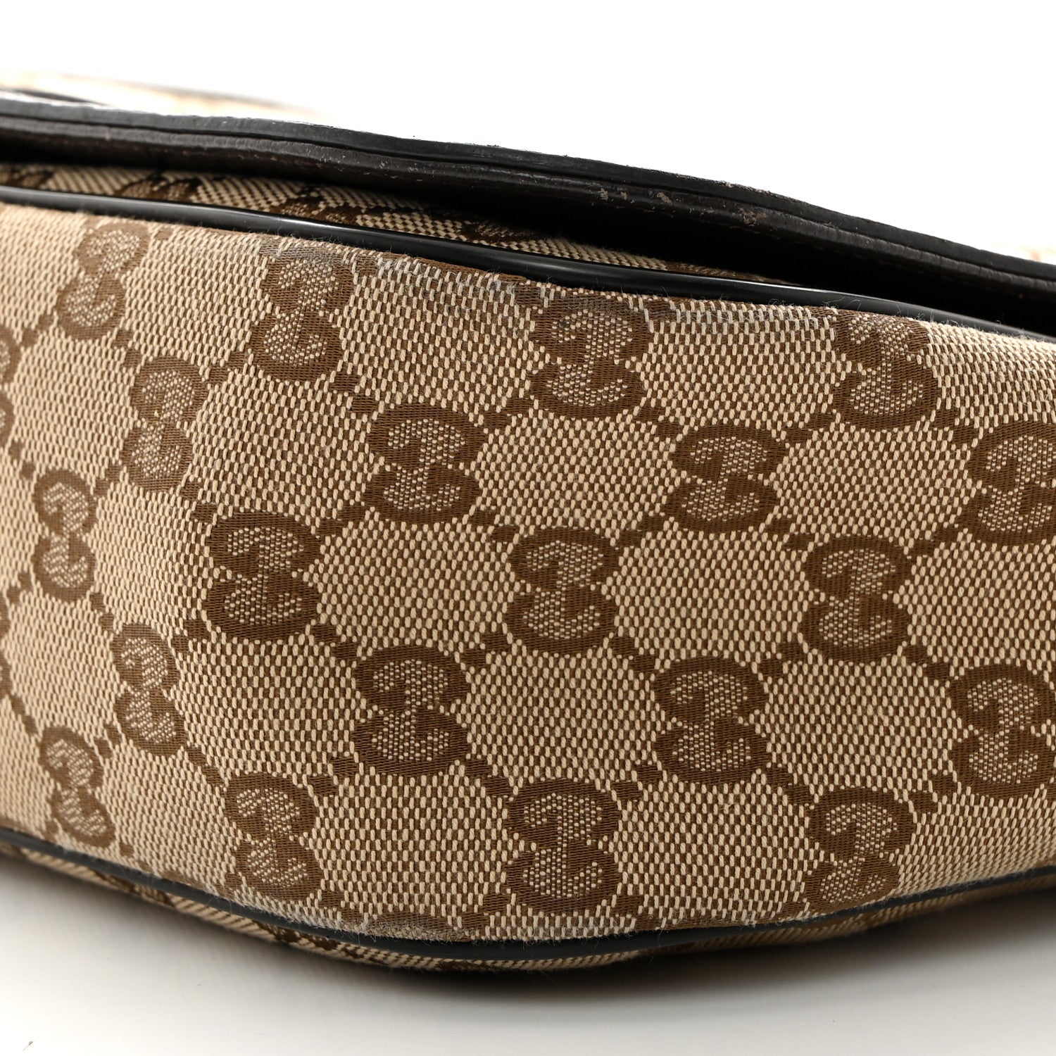 Gucci Monogram Flap Messenger Bag Beige Dark Brown 10 of 11