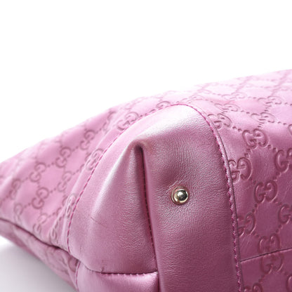 Gucci Metallic Soft Guccissima Large Heart Bit Charm Top Handle Tote Fresia Rose 15 of 19