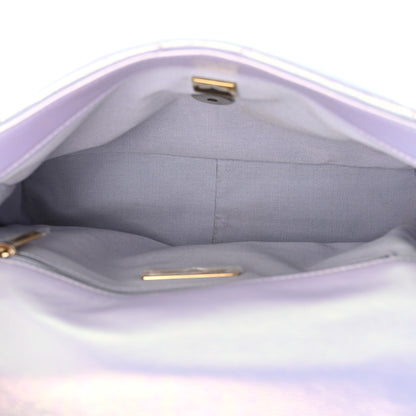 Chanel Iridescent Calfskin Quilted Medium Chanel 19 Flap Light Purple Blue 5 of 12