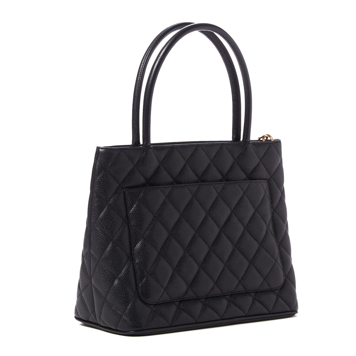 Caviar Quilted Medallion Tote Black