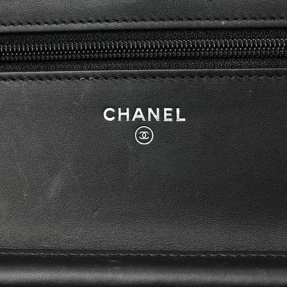Chanel Patent Quilted Wallet On Chain WOC Black 6 of 13