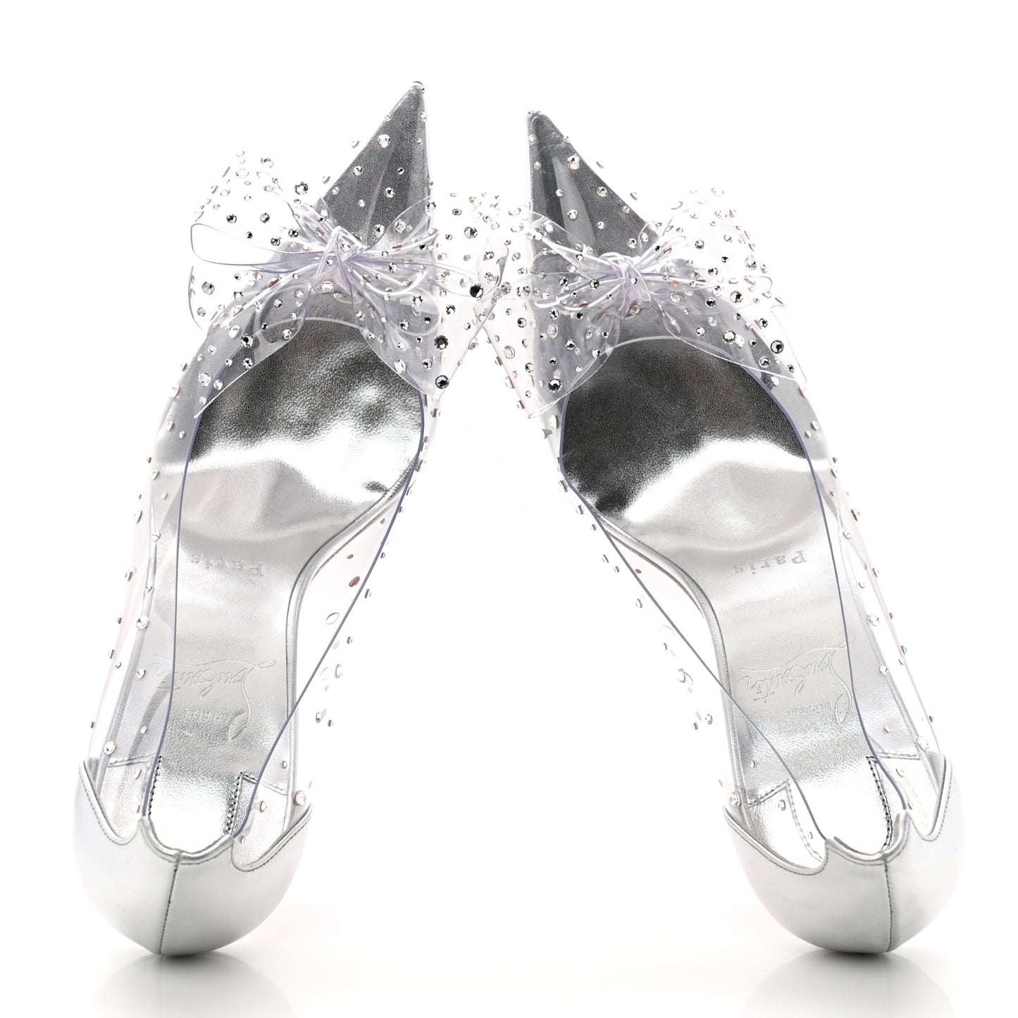 PVC Jelly Strass Nappa Laminata 80 Pumps 37 Crystal Silver