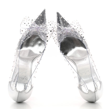 Christian Louboutin PVC Jelly Strass Nappa Laminata 80 Pumps 37 Crystal Silver 2 of 8