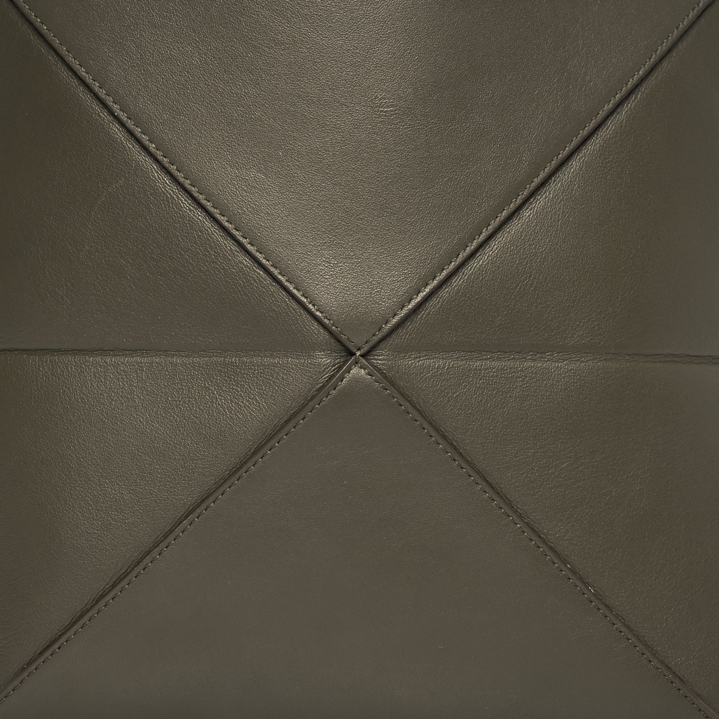 Shiny Calfskin Medium Puzzle Fold Tote Dark Khaki Green