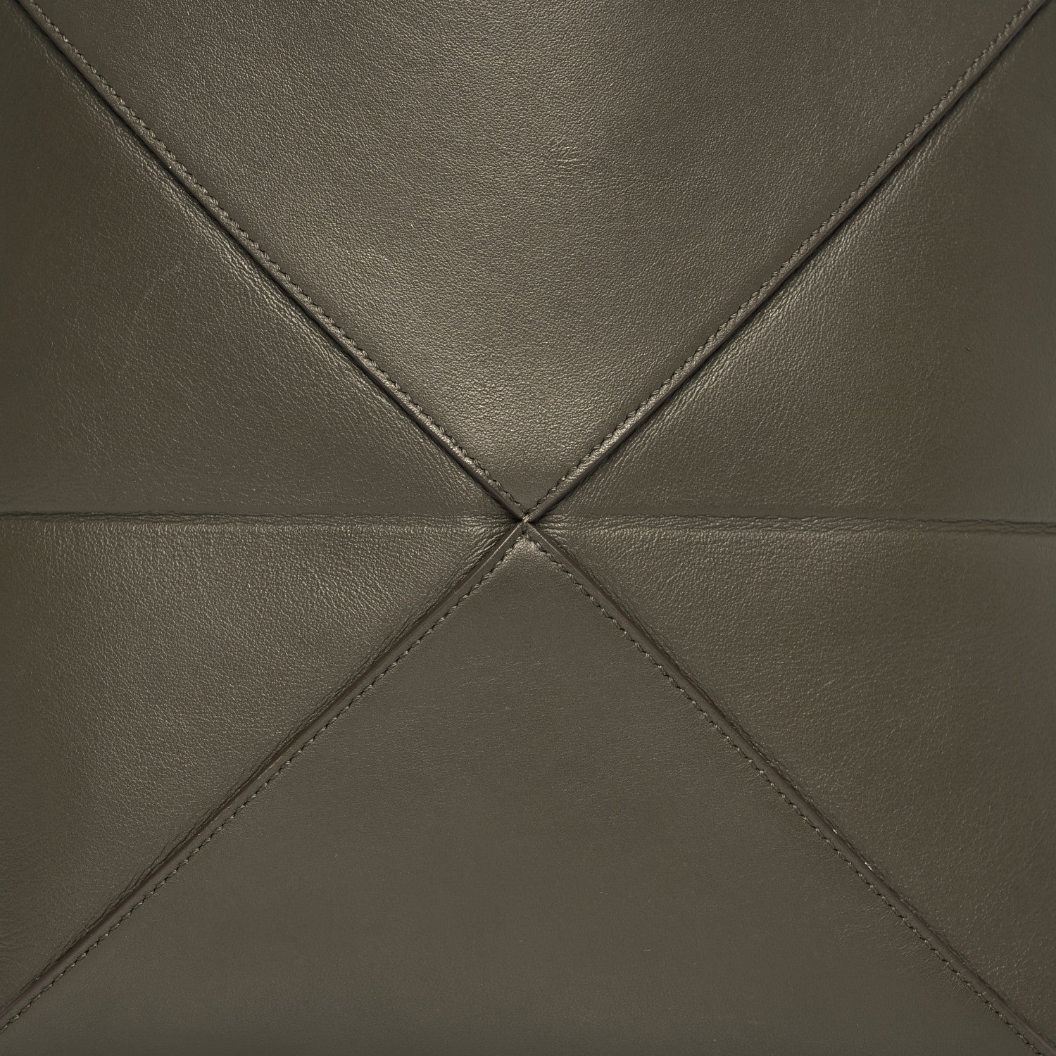 Loewe Shiny Calfskin Medium Puzzle Fold Tote Dark Khaki Green 8 of 17