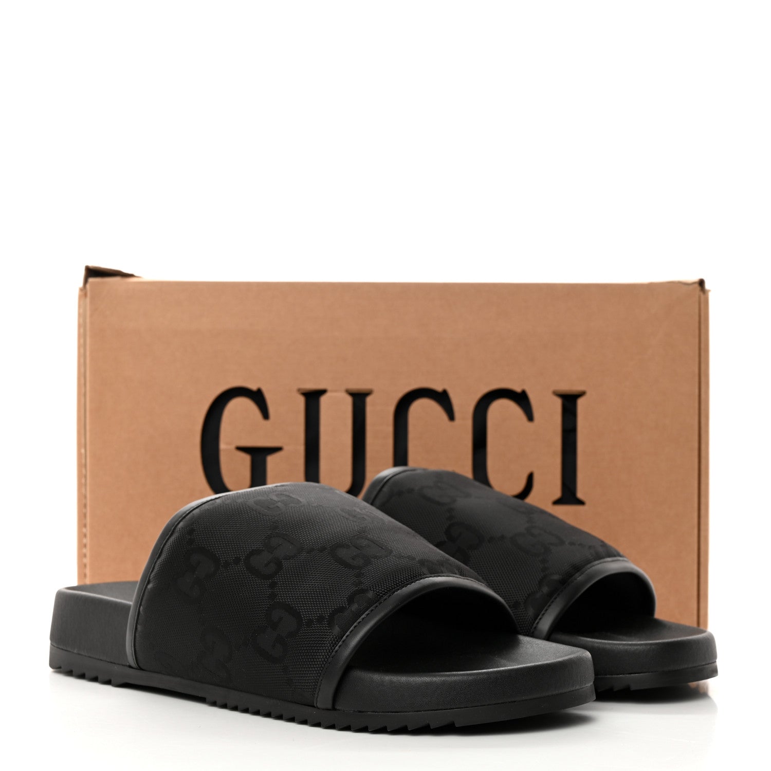Gucci Econyl Nylon Demetra GG Monogram Mens Off the Grid Slide Sandals 12 Black 8 of 8