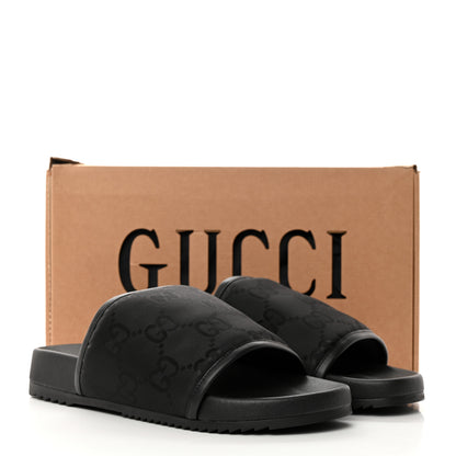 Gucci Econyl Nylon Demetra GG Monogram Mens Off the Grid Slide Sandals 12 Black 8 of 8