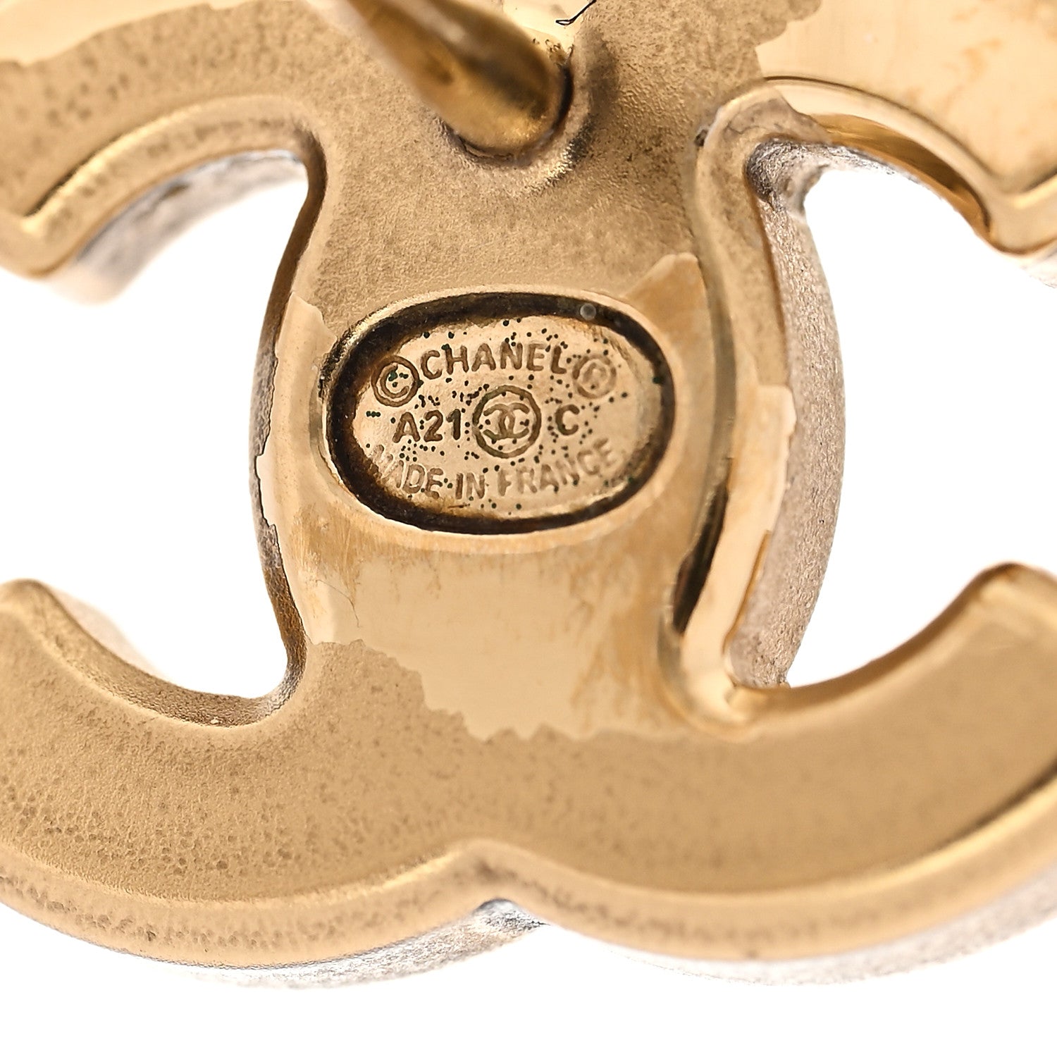 Chanel Crystal CC Earrings Gold 3 of 5