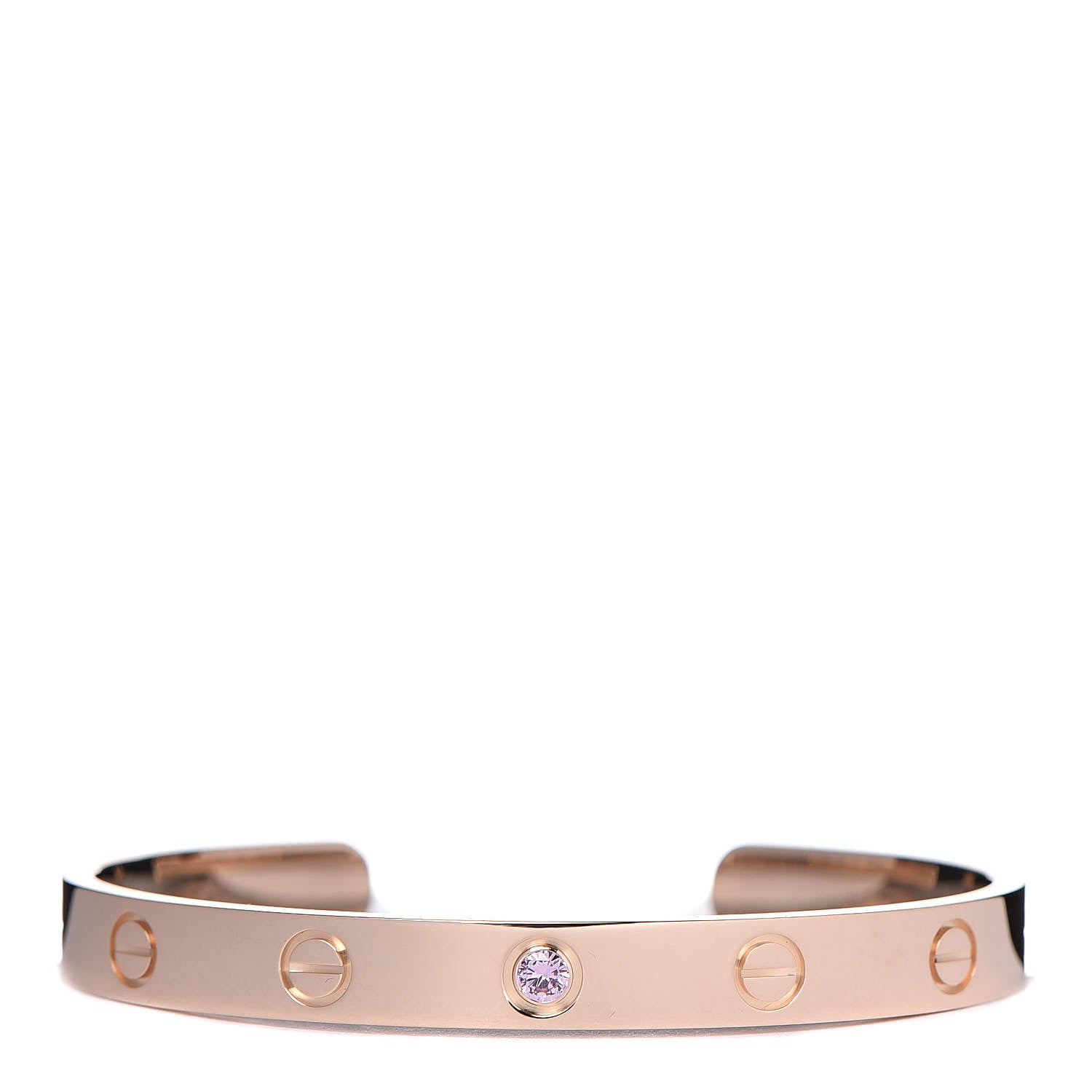 Cartier 18K Pink Gold Pink Sapphire LOVE Cuff Bracelet 16 1 of 4
