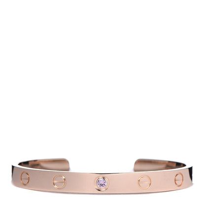 Cartier 18K Pink Gold Pink Sapphire LOVE Cuff Bracelet 16 1 of 4